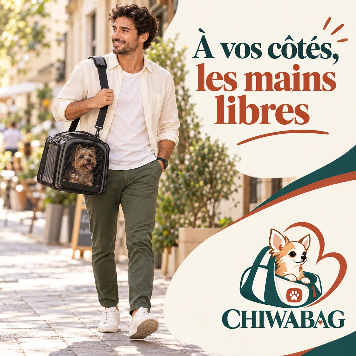 Sac porté à l’épaule pour garder les mains disponibles pendant la sortie
