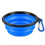 Gamelle pliable pour chien 350 ml bleue avec mousqueton