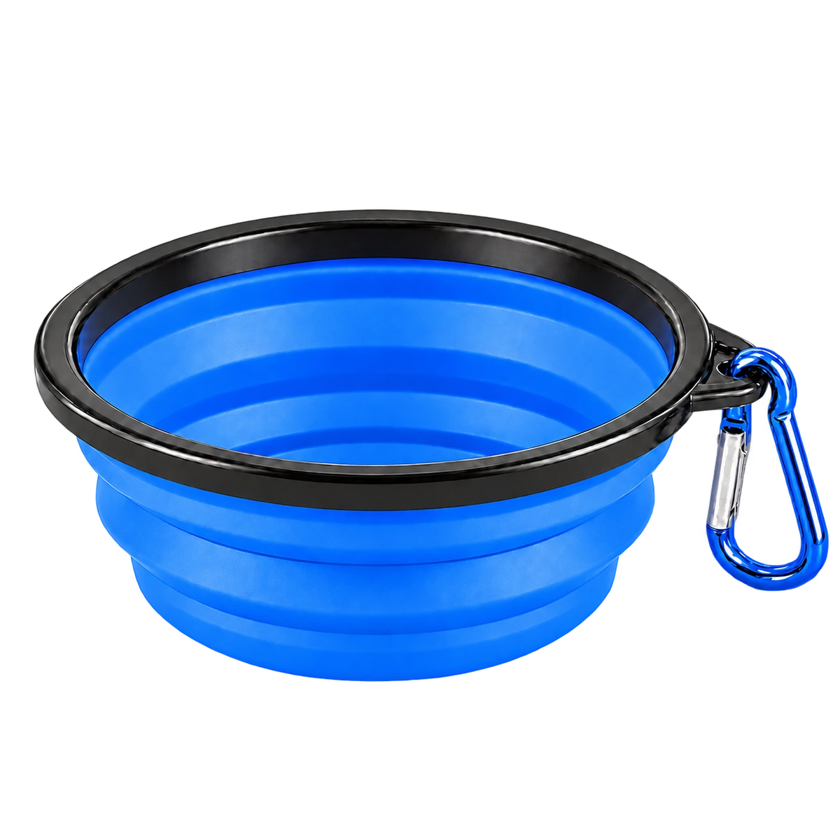 Gamelle pliable pour chien 350 ml bleue avec mousqueton