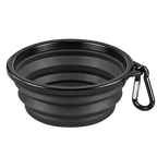 Gamelle pliable pour chien 350 ml noire avec mousqueton
