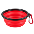 Gamelle pliable pour chien 350 ml rouge avec mousqueton