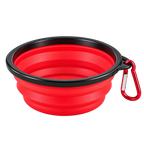 Gamelle pliable pour chien 350 ml rouge avec mousqueton
