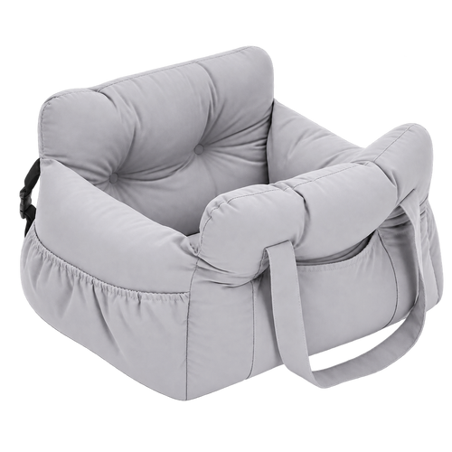 Panier voiture gris pour petit chien sans logo