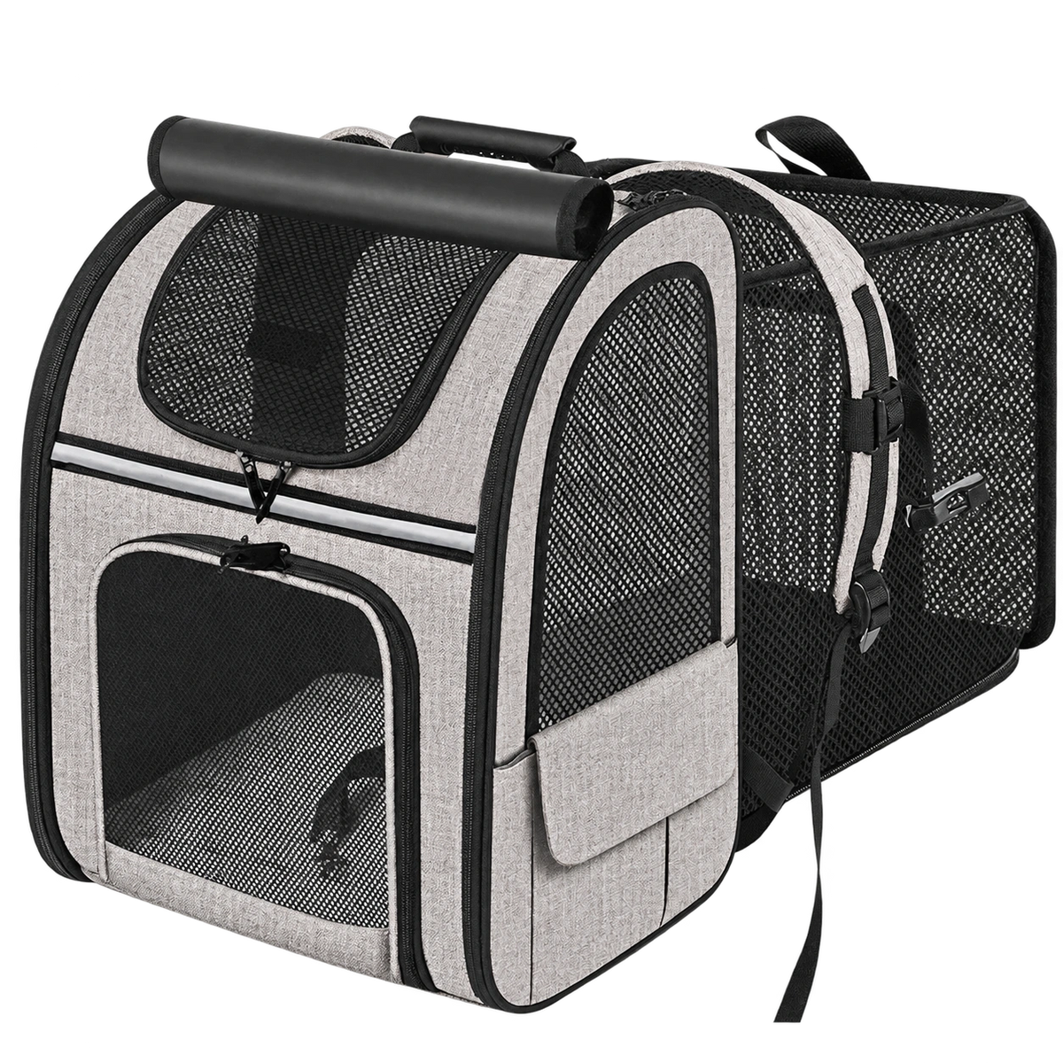 Sac à dos extensible CHIWABAG gris et noir pour chien