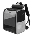 Sac à dos pour chien avec fenêtres en maille, coloris gris
