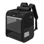Sac à dos pour chien avec fenêtres en maille, coloris noir