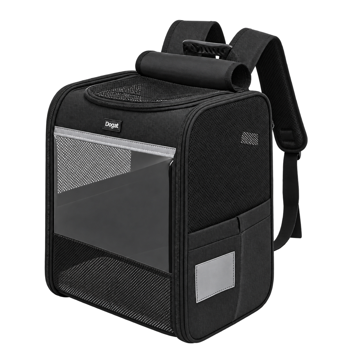 Sac à dos pour chien avec fenêtres en maille, coloris noir