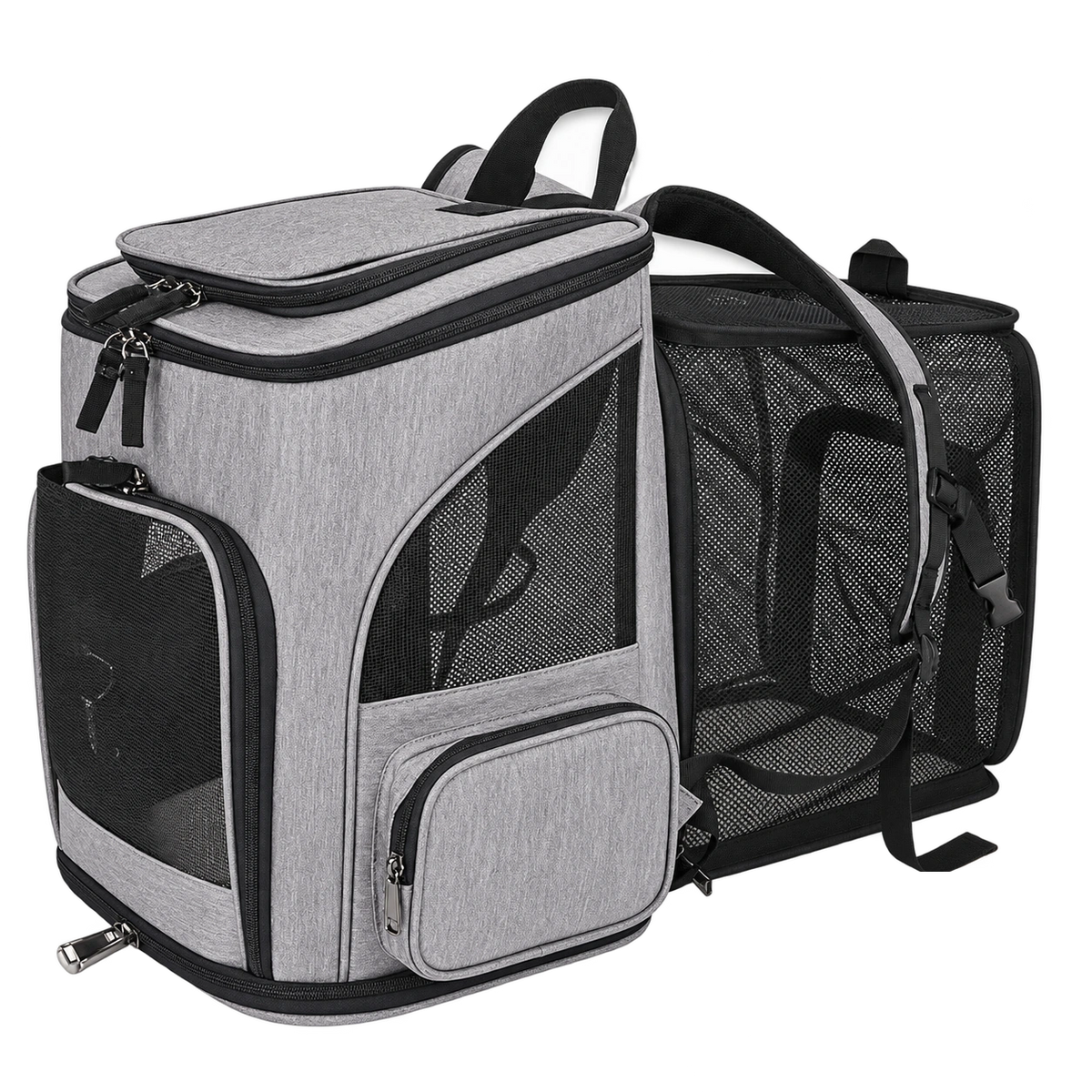 Sac à dos de transport CHIWABAG gris extensible en filet