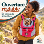 Ouverture réglable du sac à dos de randonnée CHIWABAG porté avec un Yorkshire
