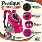 Détails pratiques du sac à dos CHIWABAG : crochet, double zip et poches