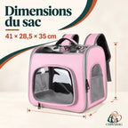 Dimensions du sac à dos de transport 2 en 1 CHIWABAG : 41 × 28,5 × 35 cm