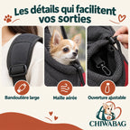 Détails pratiques du sac de transport pour chien à bandoulière