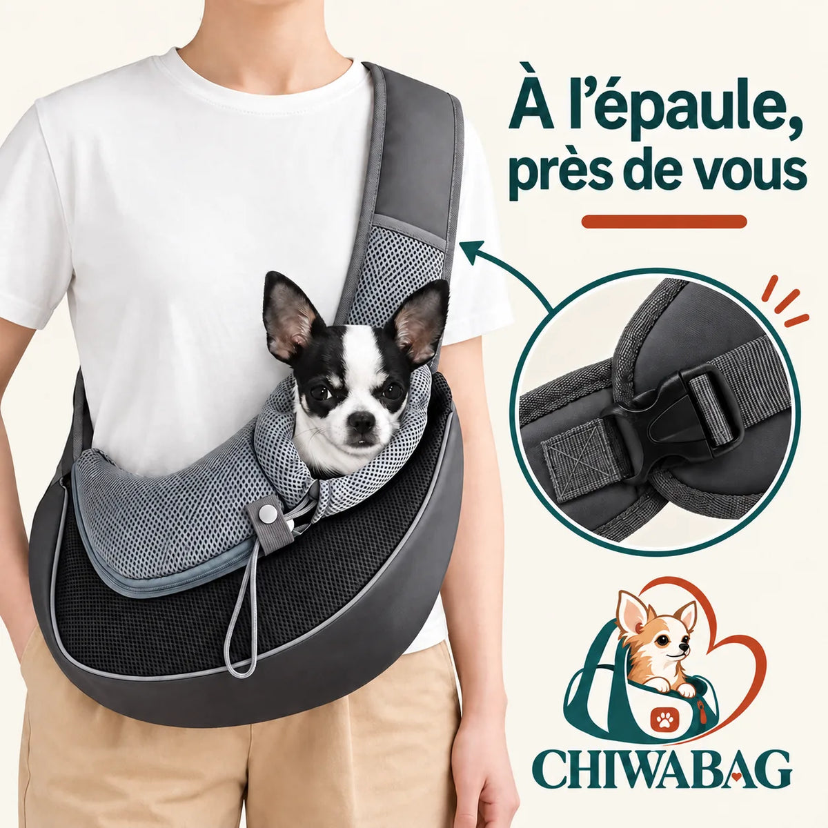 Un sac de transport pour chien qui l'emmène partout avec vous