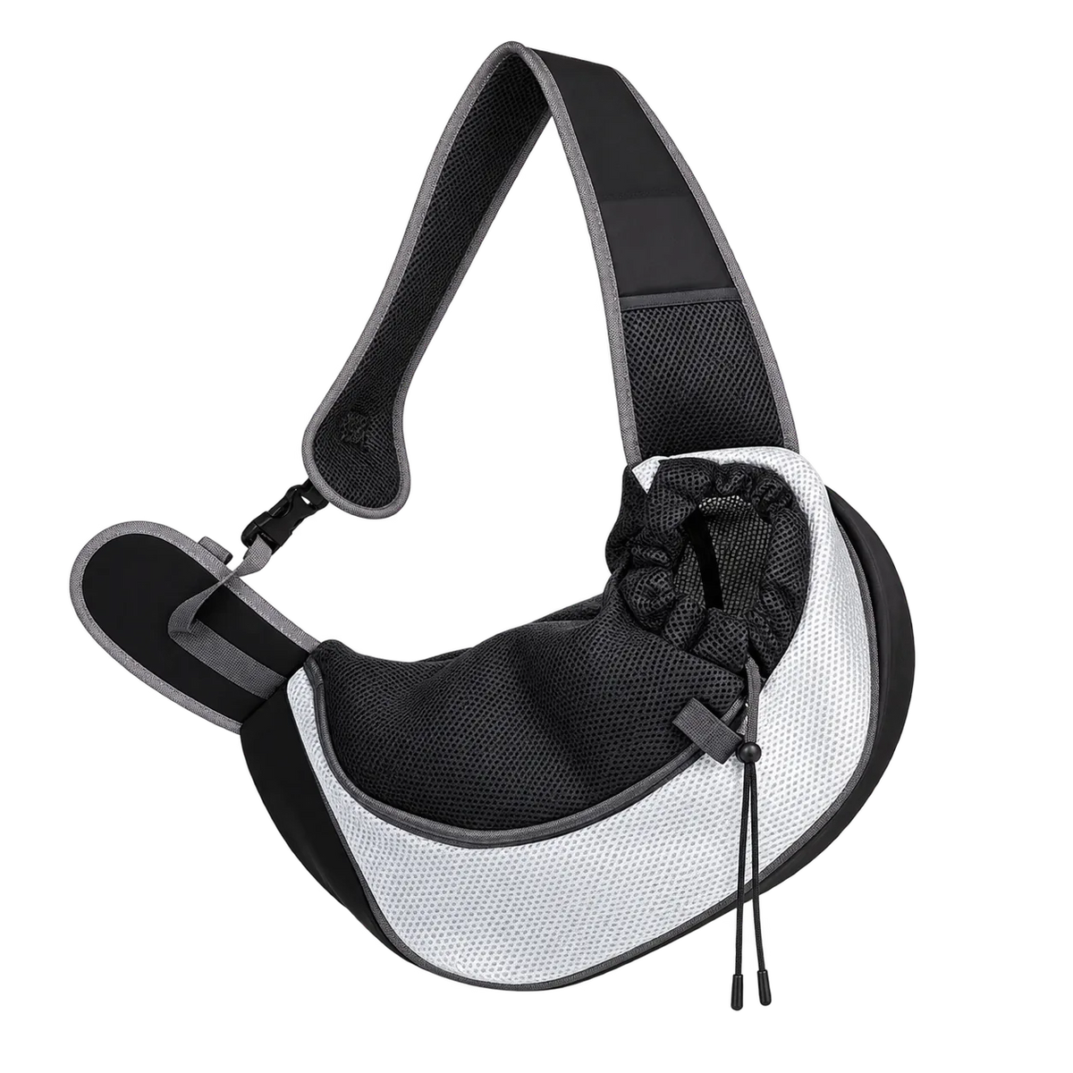 Sac de transport pour chien à bandoulière, coloris gris