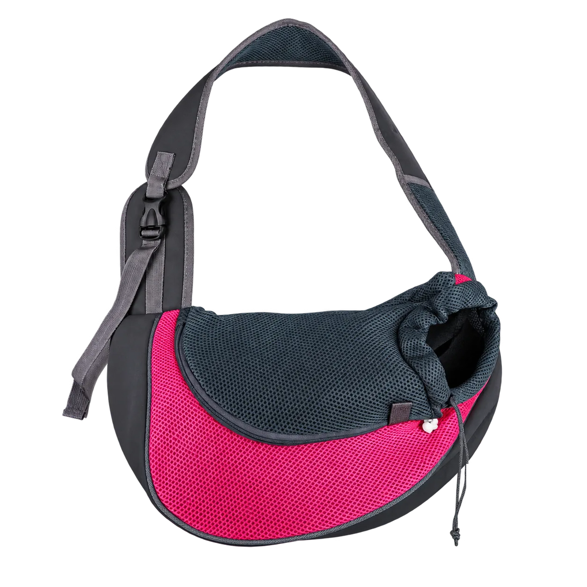 Sac de transport pour chien à bandoulière, coloris rose