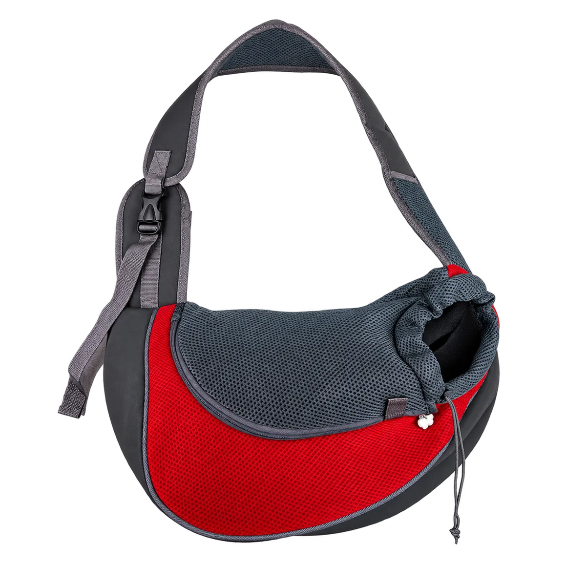 Sac de transport pour chien à bandoulière, coloris rouge