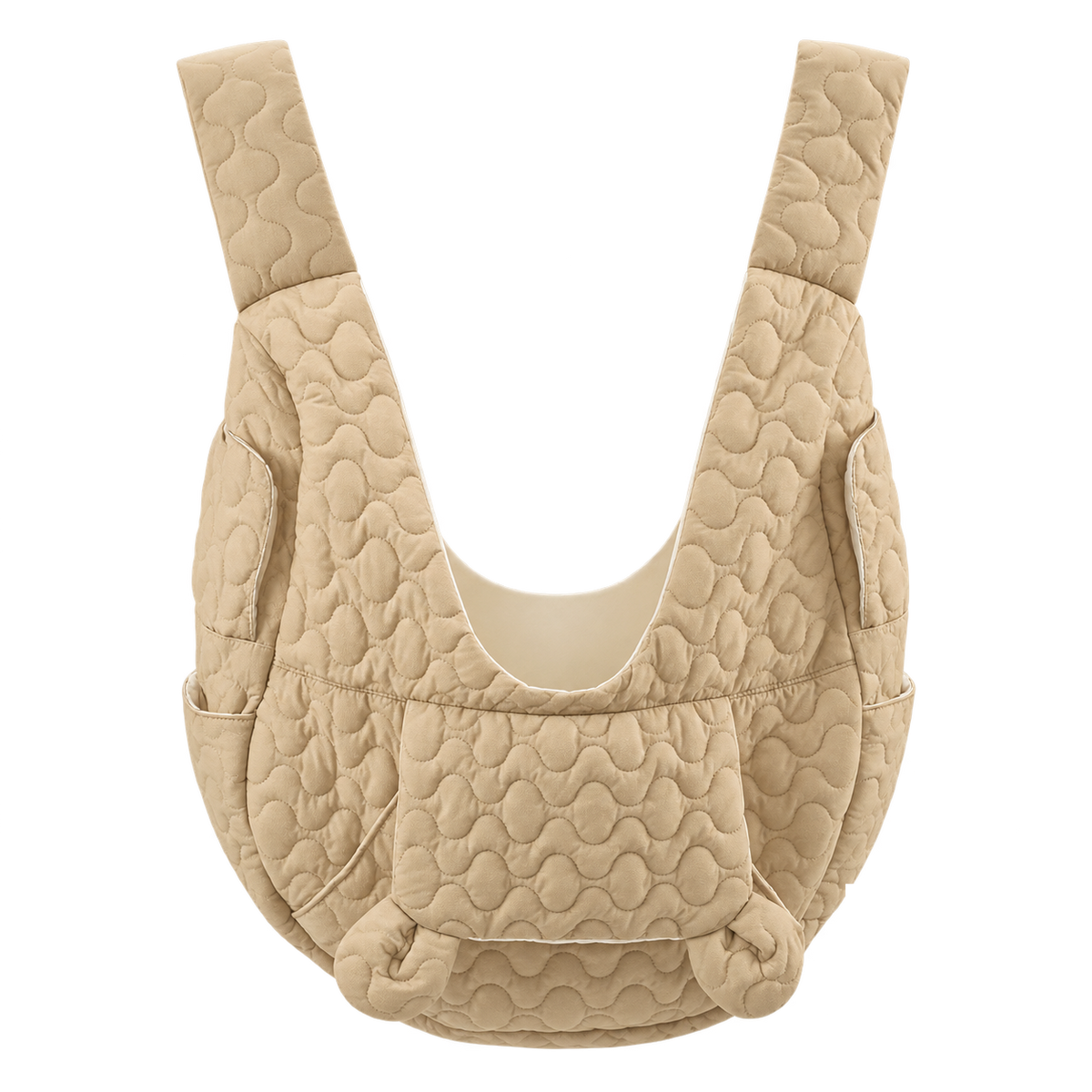 Sac ventral CHIWABAG beige vu de face sur fond transparent