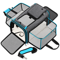 Sac de transport extensible aux finitions bleues sur fond transparent