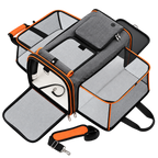 Sac de transport extensible aux finitions orange sur fond transparent