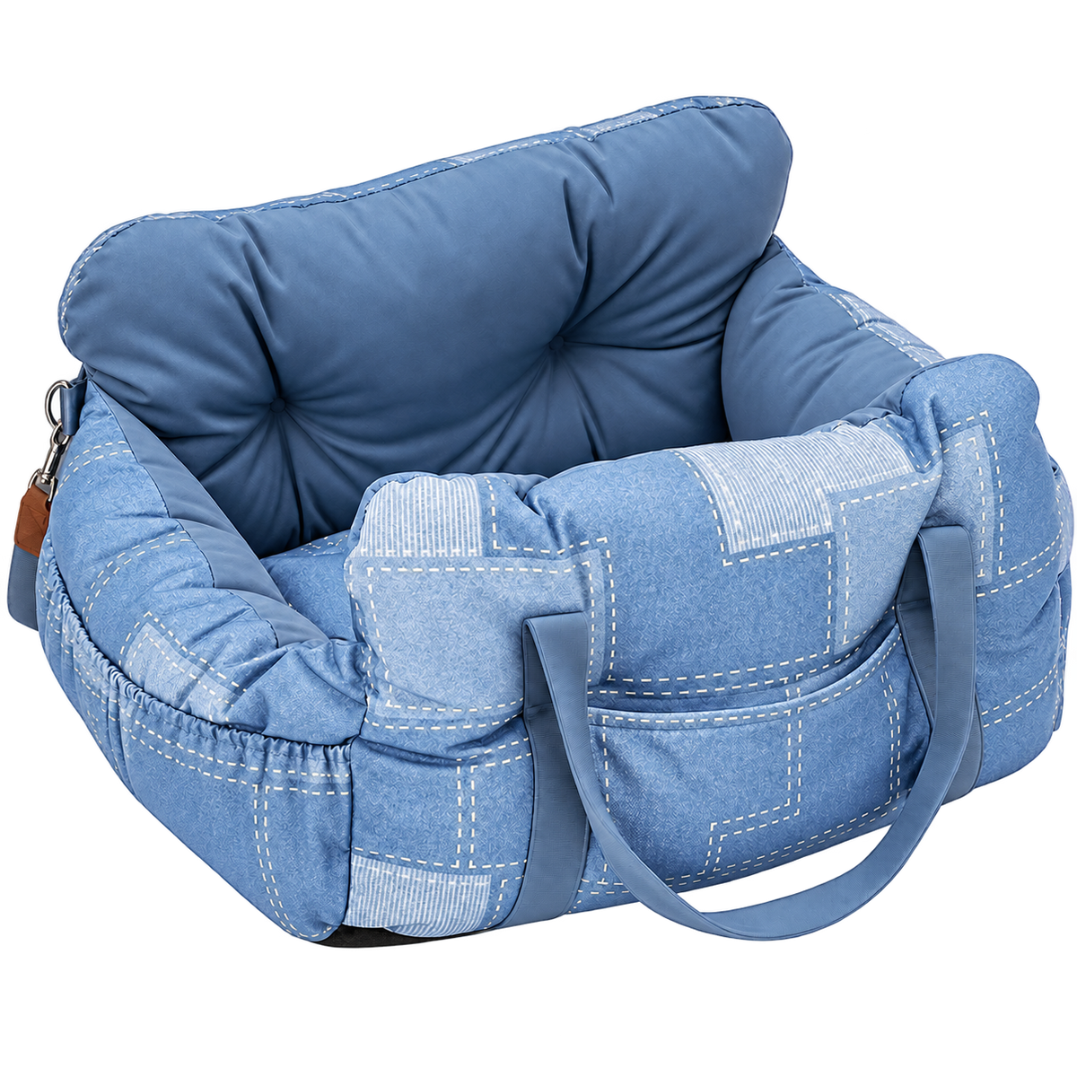 Siège auto effet jean bleu pour petit chien