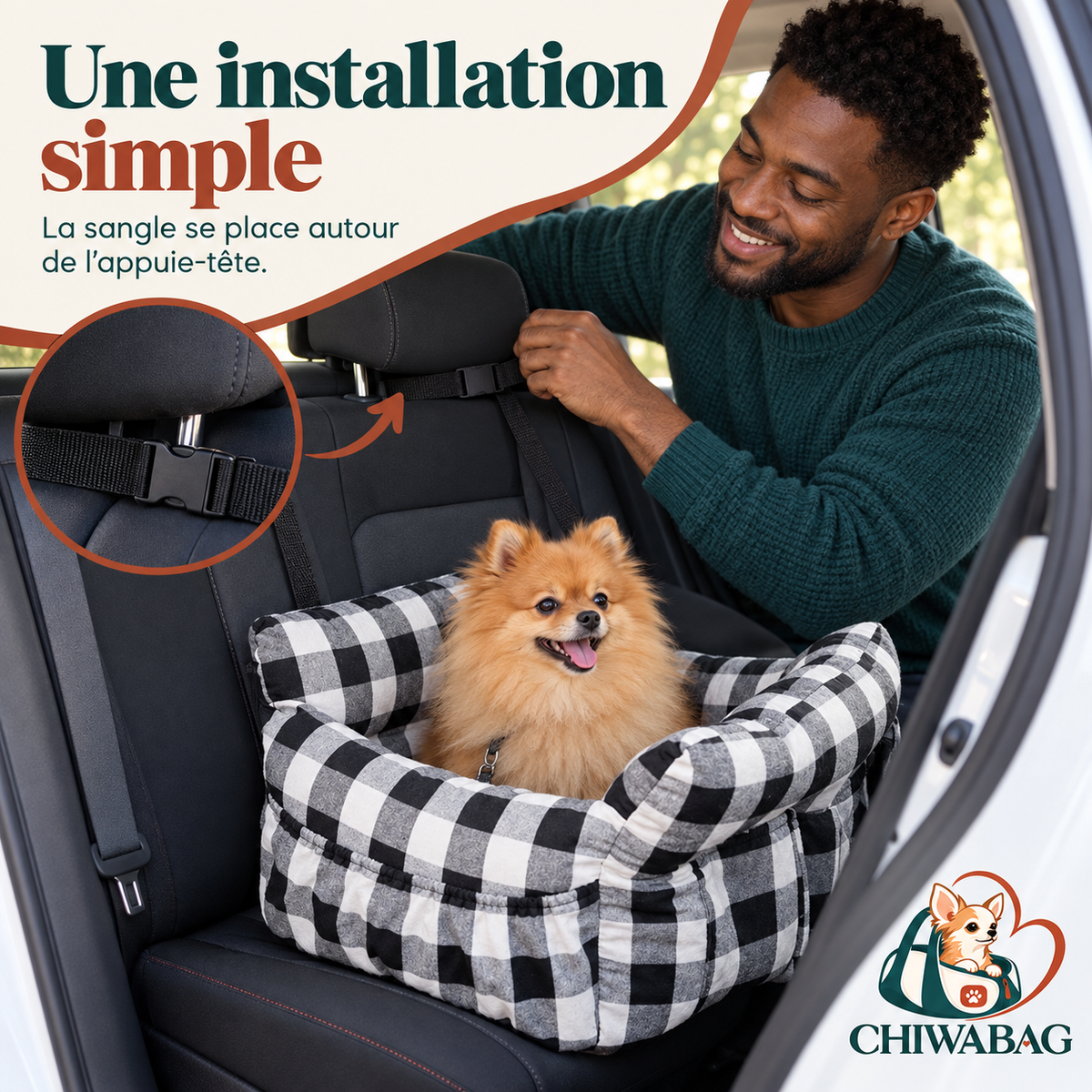 Installation du siège auto CHIWABAG avec un spitz