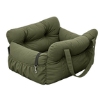 Siège auto pour chien vert en nylon et maille, grande taille