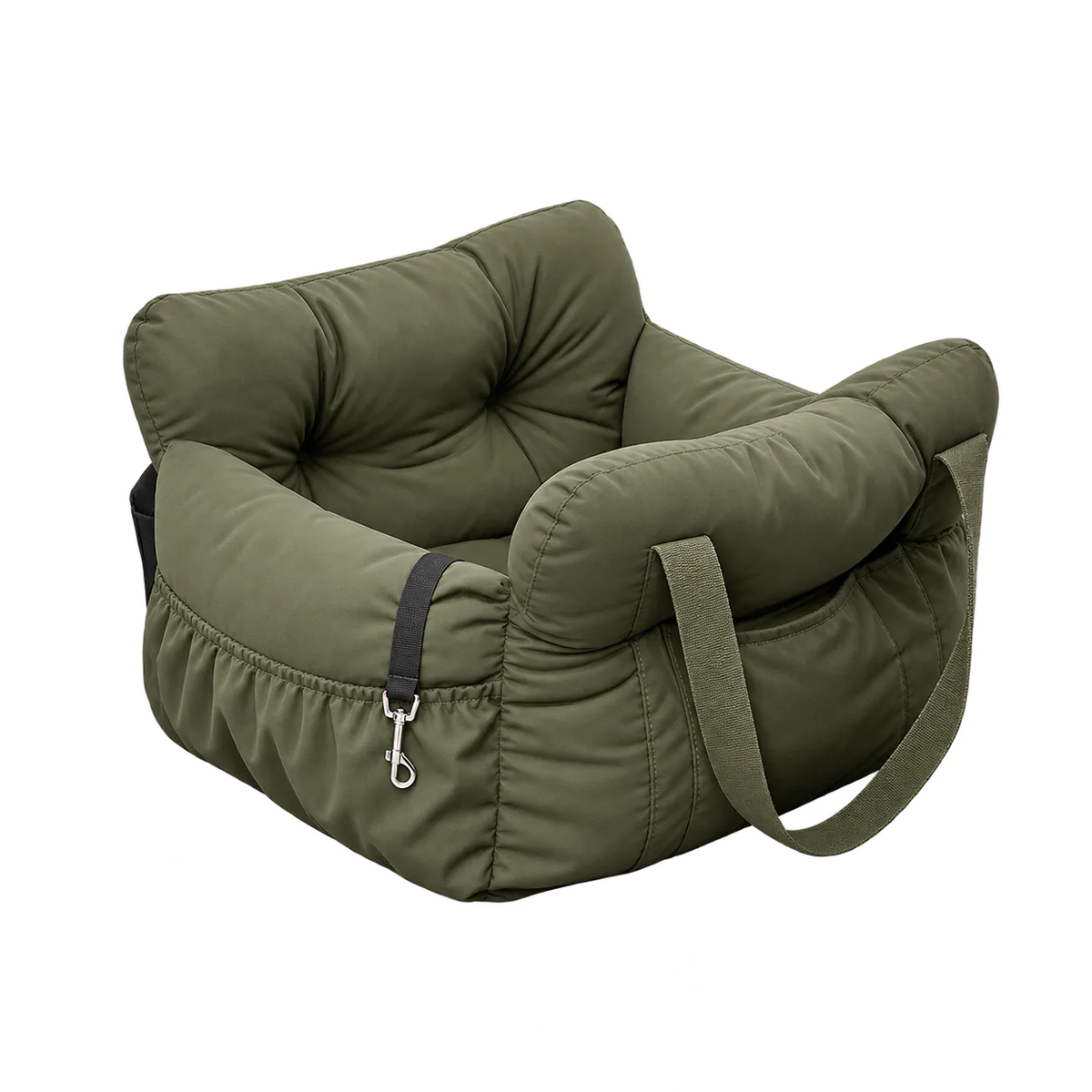 Siège auto pour chien vert en nylon et maille, petite taille