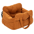 Siège voiture côtelé caramel pour petit chien sans logo